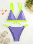 Bikini Ujumistrikoo Naiste N&ouml;&ouml;rseotav Ujumisr&otilde;ivas 2025 Uus &Uuml;hev&auml;rviline Paelaga Bikiinikomplekt Seksikas Stringidega Ujumiskost&uuml;&uuml;m Naised Suvine Rand Biquini S lilla