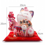 8-tolline keraamiline Maneki Neko ornament &Otilde;nnekass Rahakassa Jaapani paar &Otilde;nnekass Feng Shui Pulmakink Lauakaunistus