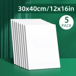 5 komplekti 12x16 tolli valge krundiga katetud t&uuml;hjad l&otilde;uendid - Suurep&auml;rased akvarellile ja igasugustele maalimisettev&otilde;tmistele 5pcs