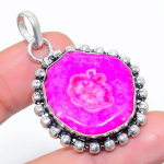 Natural Pink Solar Quartz Gemstone 925 Sterling Silver Pendant 1.77 w4i90