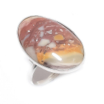 Silver Leaf Jasper Handmade 925 Sterling Silver Jewelry Ring Size 9 v7z09
