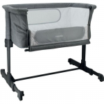 Co-sleeper voodi NANIA DODI - 2-&uuml;hes lisavoodi - &Uuml;limalt mugav 4 cm paksuse madratsiga hall