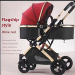 Multifunktsionaalne Kokkupandav Beebik&auml;ru Kerge Jalutusk&auml;ru K&otilde;rge Maastikuga Kahesuunaline Vasts&uuml;ndinu Vanker L&ouml;&ouml;gisummutusega veinipunane v&auml;rv