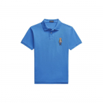 Polo Ralph Lauren SS24 Karumustriga Tikitud L&uuml;hikeste Varrukatega Polo S&auml;rk Meeste topid Rukkilillesinine 710853312-025 L