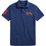Polo Ralph Lauren Logo Tikitud Slim Fit L&uuml;hikeste Varrukatega Polo S&auml;rk Meeste topid Clear-Water-Blue MNPOKNI1N821113-410 XS