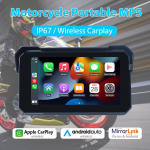 Kaasaskantav 5-tolline IP67 veekindel mootorratta navigatsiooniseade GPS juhtmevaba Carplay Android Auto s&otilde;idusalvesti Moto DVR monitor must