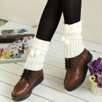 Fashion Womens Ladies Twist-Knitted Leg Warmers Socks short flap Boot Cover must