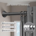 Rooma Puurimiseta Teleskoopiline Kardina- ja Riiete Kuivatuspuu &Uuml;he Kinnitusega Telescopic: 2.6-3.5m [Includes 20 Rings]