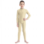 Laste t&uuml;drukute pikkade varrukatega tantsuv&otilde;imlemistrikood Unitard t&auml;ispikk body kassi&uuml;likond, tantsuriietuse kost&uuml;&uuml;mid 5-6 Years beež