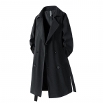 Kevadine ja s&uuml;gisene meeste pikk vabaaja tuulejope, slim fit noorte ja nooruslik mitmek&uuml;lgne kraega pealisr&otilde;ivas XXXL must