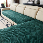 2-osaline reljeefne diivanipadi, lemmikloomavastane, libisemiskindel, kulumiskindel, igal aastaajal masinpestav L-kujuline nurgadiivanikate, sobib 2 kuni 4 kohale 70*150-1pcs+70*210-1pcs roheline