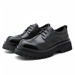 Briti stiilis brogue kingad meestele &Auml;rikasulikud Moodsad T&ouml;&ouml;le 4CM Paksune Tald Nahast Kingad Meeste Platvormiga Pulmakleit Kingad 38