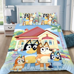 Kohandatud Multikas B-Blueys Bandit Chilli Tekikott Padjap&uuml;&uuml;r Voodipesukomplekt T&auml;iskasvanud Poiss T&uuml;druk Magamistuba Lapsed &Uuml;hekohaline Kahekohaline EU Single 135x200cm