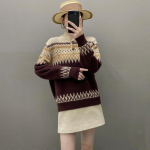 Qinghe 100% puhas ka&scaron;miir naiste kampsun - &Uuml;lipehme luksuslik talvine pullover F punane