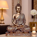 Uus 25-sentimeetrine mediteeriv istuv Buddha kuju, iidoli kodukaunistused elutuppa ja kingitused Onesize