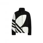 Adidas Originals Trefoil Suure Logoga Fliisist Paks Vabaaja Jakk Unisex Jakid Must HR3486 XS