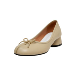 Moodsad IPPEUM Tabis Kingad L&otilde;hestatud Varbad Balletikingad Suurused 43 Naiste Mary Janes Madala Kontsaga Must Nahk Ballerinas Zapatos Mujer 4 (22.5CM) aprikoosi