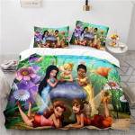 Tinkerbelli haldjad 3D-prindiga tekikott komplekt HD-tekkikate Voodipesu lastevoodi komplektid Magamistoa dekoratsioon Baby 120x150cm