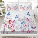 3D Voodipesukomplekt Flora Liblikad Linnud Tr&uuml;kitud Voodilina 1/2 Padjap&uuml;&uuml;riga Kohandatud Sobib Nii Poistele kui T&uuml;drukutele Dekor 90x200cmx25