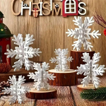 J&otilde;ulune 3D Snowflake Foam Board loominguline t&ouml;&ouml;lauakaunistuskomplekt, mis sobib suurep&auml;raselt peo- ja p&uuml;hade &otilde;hkkonda One Size valge