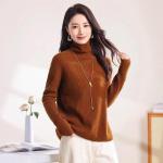 Firstview Women's Urban Casual Round Neck Wool Sweater L