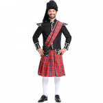 &Scaron;otimaa Kilt Punane Ruuduline Meeste &Scaron;oti Halloweeni Kost&uuml;&uuml;m L punane