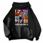 Shakira tr&uuml;kiga meeste kapuutsiga pusa S&uuml;gis Talv Pikkade varrukatega dressipluus Shakira pusa Unisex Hip Hop Rapper Muusika riided S
