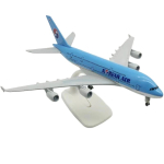 Mudellennuk sobib Koreale Korean Air Airbus 380 A380 Airways Valatud lennukimudel ratastega Kogutav kingitus 20 cm Lennuk taevasinine v&auml;rv