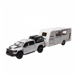 1/32 DODGE Mammoth 1000 TRX RV Auto Maastikuauto Sulamist Valatud M&auml;nguasjamudel Heliga ja Valgusega Telkimisauto Mudel Poistele Kingitus valge