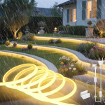 COB Neoon LED-riba Silikoon V&auml;litingimustes Veekindel IP65 LED-riba Valgusti 1M-10M LED-e Neoonriba Valgustid 220 V Painduv Valgusriba EL-i Toiteallikaga 10M