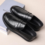K&auml;ega jalga panemiseks Meeste Nahast Kingad S&uuml;gis Uued Nahast Pehme Tallaga Slip-on Moccasins Hingavad Vabaaja Nahast Kingad Meestele 38 must
