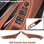 Red Brown LHD Car Interior Door Handle Fit For BMW 5 serie F10 F11 520d 525d 530d 535i Inner Panel Pull Trim Cover Red-Brown-Left