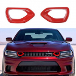 2pcs Front Grille erts Mesh Trim Accessories for 2015- Dodge Charger Red