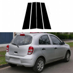 For Nissan March March 2010-2015 window decoration bright black center pillar sticker 2010-2015 4PCS
