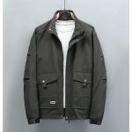 Uus p&uuml;stijakk Meeste jope mitme taskuga v&auml;litingimustes veekindel lukuga Trench vabaaja jope, suur suurus 8XL 8XL armee roheline v&auml;rv