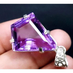 Kaunis Ehtne 925 Sterlingh&otilde;be SERTIFITSEERITUD 42,10 Ct Safiir V&auml;&auml;riskivi Ripats NS-544 23.9 mm Approx. lilla