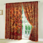 2 tk Vintage Botaanilist Kardinat  Punane ja Oranž Lilleline Puumuster  Retro Stiilis Elutoa Magamistoa Kaunistus  Kardinavardataskuga 100*130 Grommet Top 1pcs