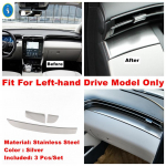 Silver Auto A-Pillar Air Outlet / Glass switch / Dashboard Strip Accessories Cover Trim For Hyundai Tucson NX4 - Dashboard Strip