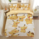 Kawaii armsad Pikachu voodipesukomplektid P-Pok&eacute;mon tekikate padjap&uuml;&uuml;rikuga Lastekomplekt Toakujundus Kingitus AU Single(140*210cm)3pcs