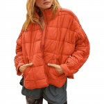 S&uuml;gisnaiste parka mantel must tahke pikkade varrukatega taskuga jope naiste mantel talvel trendikas polsterdatud mood vabaaja daamiriided S oranž