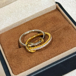 Uued Vintage 100% Puhtad 925 Sterling H&otilde;bedast S&otilde;rmused Kahekordne S&otilde;rmus Ja Kahev&auml;rviline &Uuml;he Rea Tsirkooniga S&otilde;rmus Naistele Peen Ehted 6