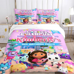 Gabby's Nukumaja Voodipesukomplekt 3D Prinditud Sobib Magamistuppa Tekikoti Komplekt Padjap&uuml;&uuml;ridega Laste Kodu Tekstiil EU Single(135*200cm)3pcs
