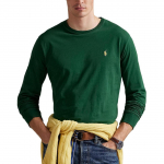 Polo Ralph Lauren v&auml;ikese poni logoga tikitud puuvillane pullover &uuml;mara kaelusega pikkade varrukatega T-s&auml;rk meeste topid 710587355-043 S