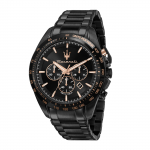 Maserati kronograafkell helendavate osutitega 45 mm must kvarts veekindel kuni 10 ATM Traguardo Ametlik ehtne Meeste osutid, mehhanism, ATM, R8873612048,