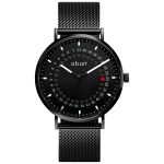 a.b.art Meeste k&auml;ekell &Scaron;veitsi osadega mehhanism Safiirklaas Must sihver Roostevabast terasest v&otilde;rkrihm &Otilde;huke Veekindel Analoog Lihtne Business Casual 41mm Minimaalne