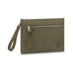 Louis Vuitton Ipad Series Br&auml;ndi logo T&otilde;mblukuga Rahakott Meeste Rahakott Khaki-Roheline M81735 Basic Set (Bag+Dust Bag)