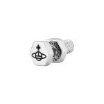 Vivienne Westwood Adel Lahe Spiraalne Disain Saturni Graveeritud &Uuml;ksik Messingist K&otilde;rvar&otilde;ngas Meeste k&otilde;rvar&otilde;ngad H&otilde;be 6201035C-02P107 Box