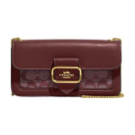 Kott Coach Morgan 20 Klassikaline Monogramm Jacquard Klapiga Sulgemine Kangas ja Nahk &Otilde;lakott Crossbody Kott V&auml;ikesed Naiste kotid Burgundia CH150-IMMZI Basic Set (Bag+Dust Bag)