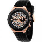 Maserati Stile Black Black Silikoon/Kumm Meeste Skeletitud Kvarts Kronograaf Kuup&auml;evaga R8871642003 must