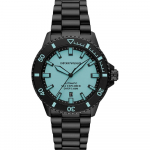 Emporio Armani Sea Explorer Hele sinine Roostevaba teras Must Meeste Automaatne k&auml;ekell AR60084 helesinine v&auml;rv